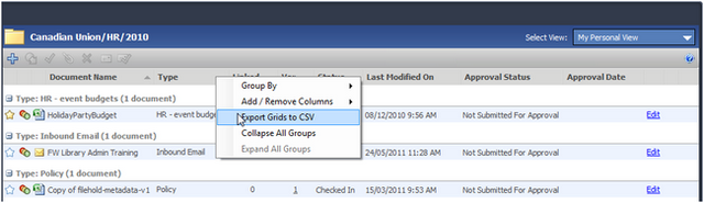 Export to CSV