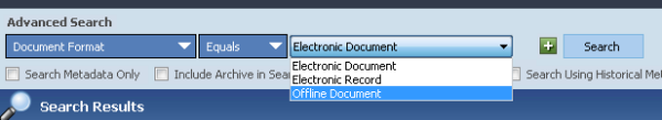 Search for offline documents
