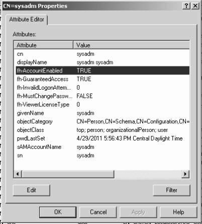 sysadm properties