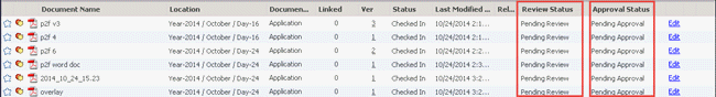 Show approval or review status in search results