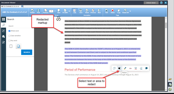 Viewer redaction
