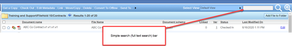 Web Client search bar in a folder