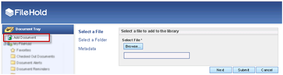 Add document wizard