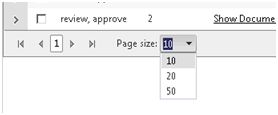 Workflow status report page size