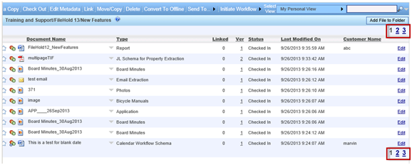 Web client page numbers