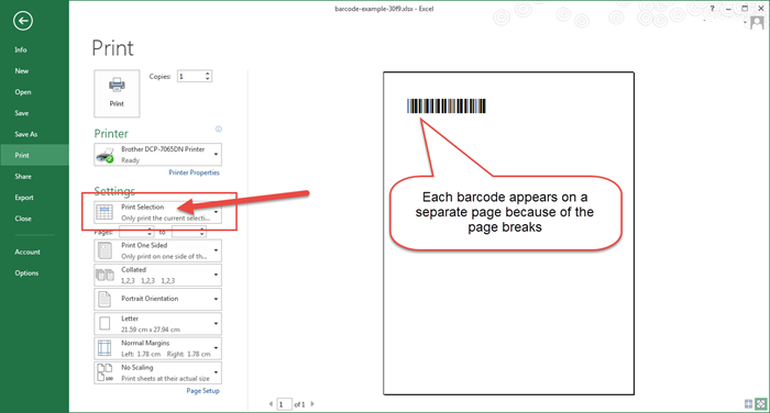 Barcode example 3of9 font printing