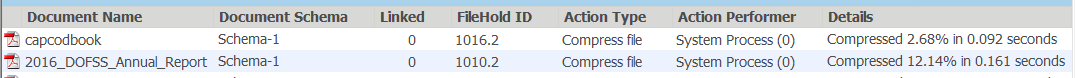FileHold document compression report