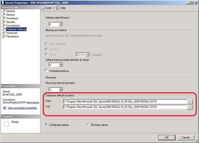 Microsoft SQL Server file location tuning