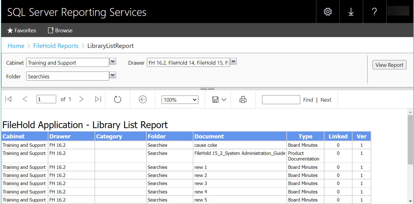 SQL reporting test reports